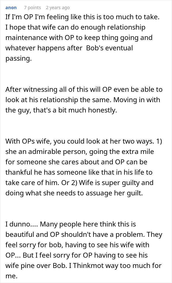 Husband's accident ends his marriage, but his ex-wife refuses to leave his side, raising questions about commitment.