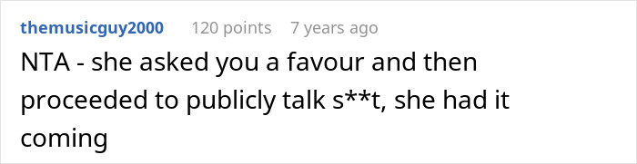 Reddit comment stating favor was betrayed in filler and botox story Reddit comment stating favor was betrayed in filler and botox story