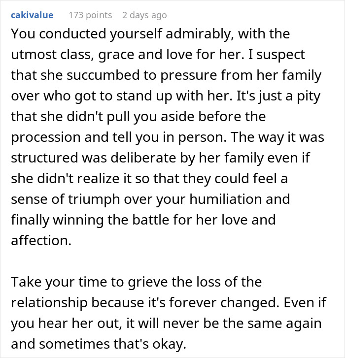 Comment on grace and loss in MOH friendship