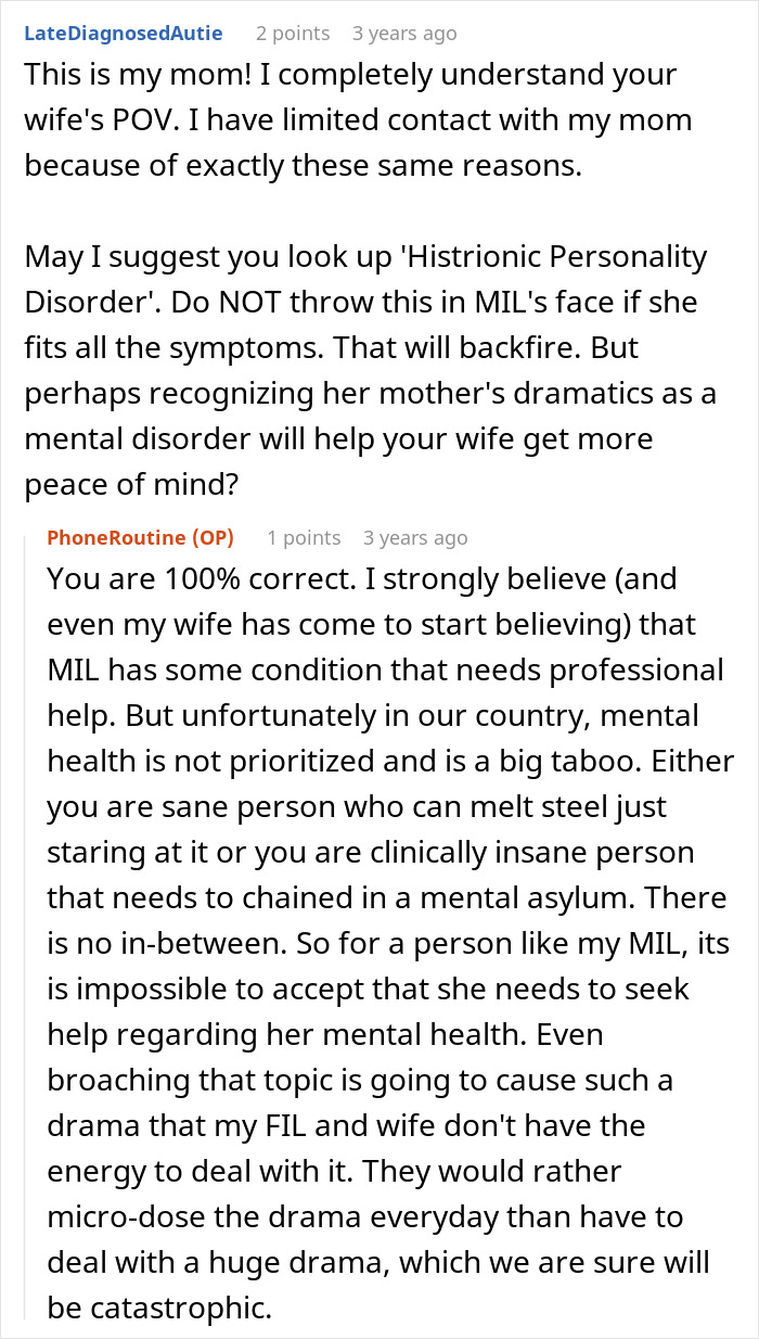 A Reddit comment section showing how a mother can ruin a special Mother's Day. A Reddit comment section showing how a mother can ruin a special Mother's Day.