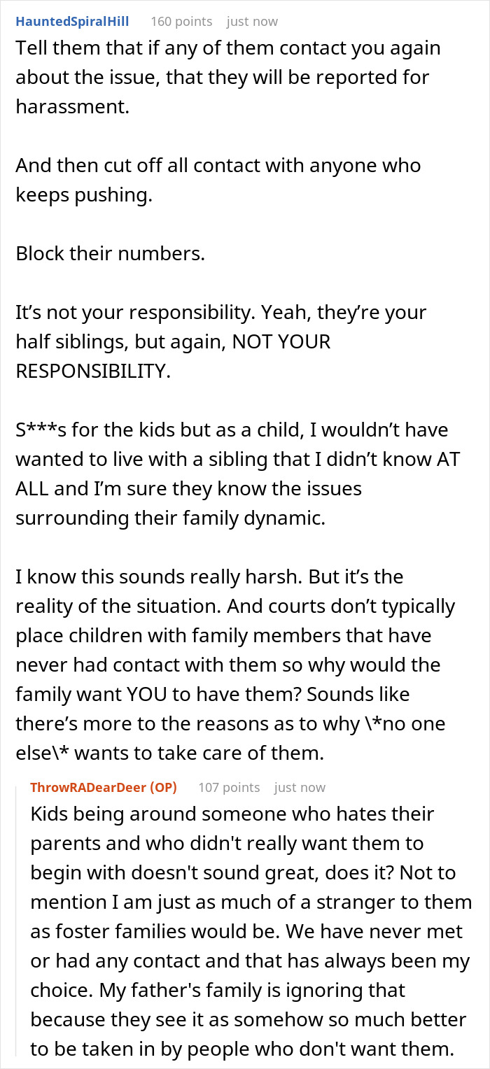 Advice on refusing to take in half siblings amid family drama Advice on refusing to take in half siblings amid family drama