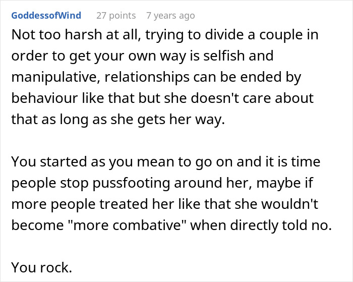 User supports DIL for giving MIL a piece of her mind, suggesting the MIL's selfish behavior regarding baby&rsquo;s name deserves strong boundaries.