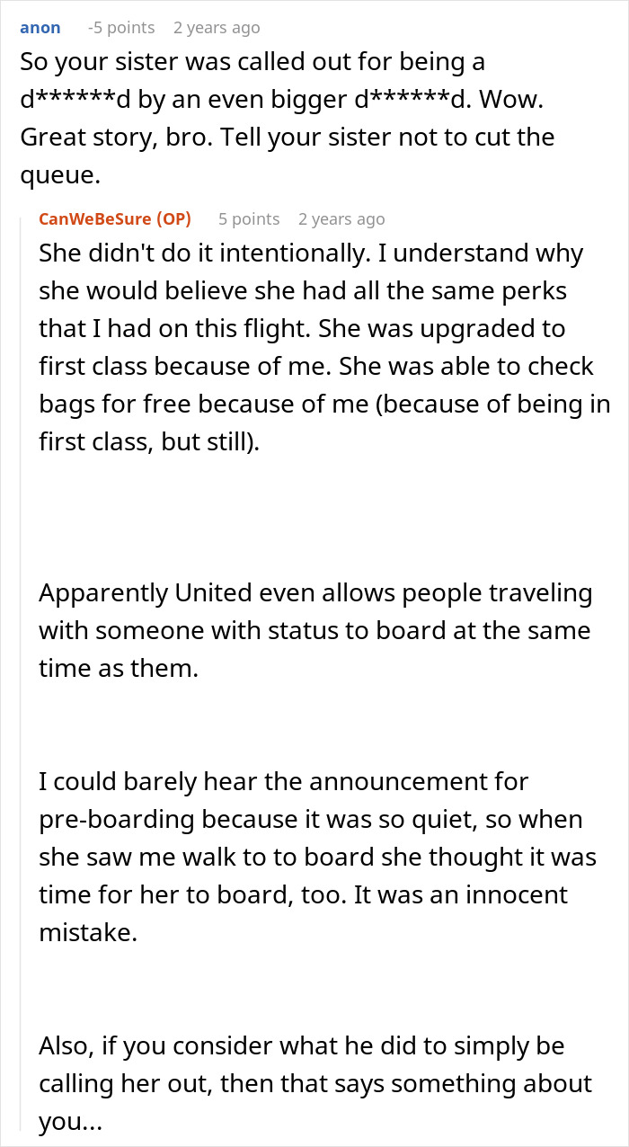 A screenshot of a Reddit comment section discussing a physical altercation at the airport, with the OP explaining the situation. A screenshot of a Reddit comment section discussing a physical altercation at the airport, with the OP explaining the situation.