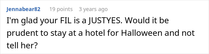 A comment on an article about a pregnant woman having contractions, and her MIL refusing to leave.