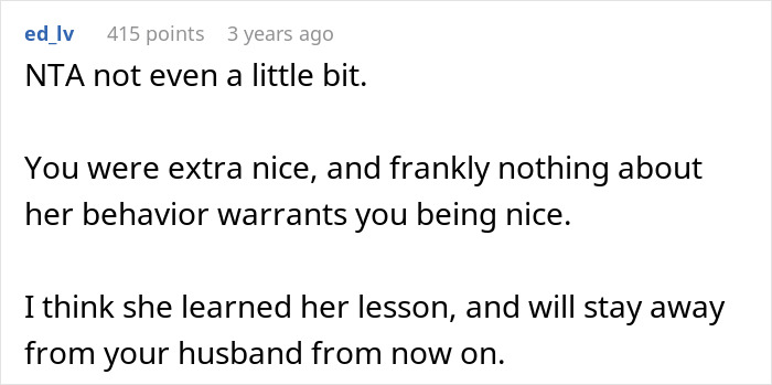 Comment reinforcing being not at fault for embarrassment over coworker chasing married man at work Comment reinforcing being not at fault for embarrassment over coworker chasing married man at work