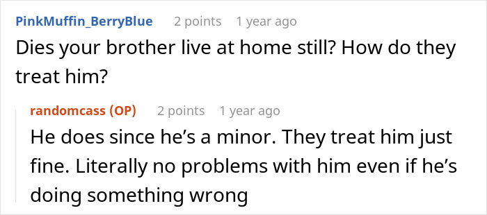Screenshot of online comments discussing a woman told to leave home after refusing to follow a rule.