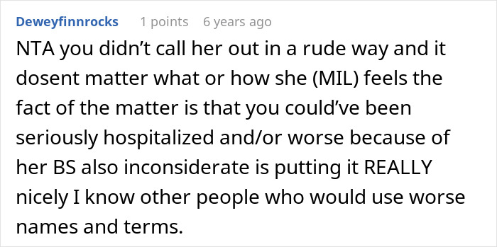 Comment defending actions against MIL using allergens and highlighting potential serious health risks