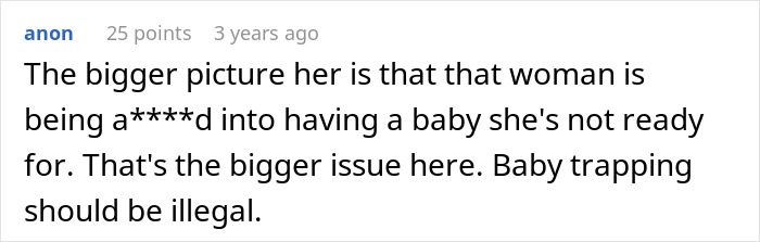 Reddit comment about baby trapping concerns related to gender reveal conflicts Reddit comment about baby trapping concerns related to gender reveal conflicts