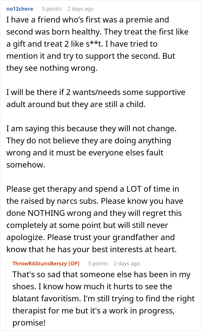 20YO Receives Special Treatment From Parents For Being Preemie, Bullies 18YO Causing Her To Leave 20YO Receives Special Treatment From Parents For Being Preemie, Bullies 18YO Causing Her To Leave