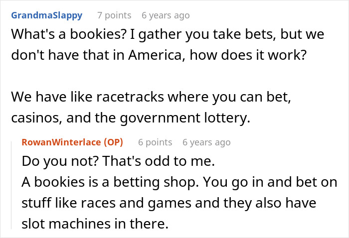 A Reddit discussion explaining what a bookie is, related to the story of an unjustly fired person getting revenge.