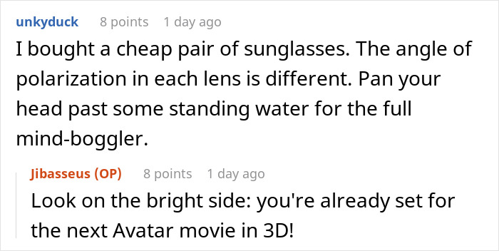 Customer experience with polarized sunglasses having different lens angles