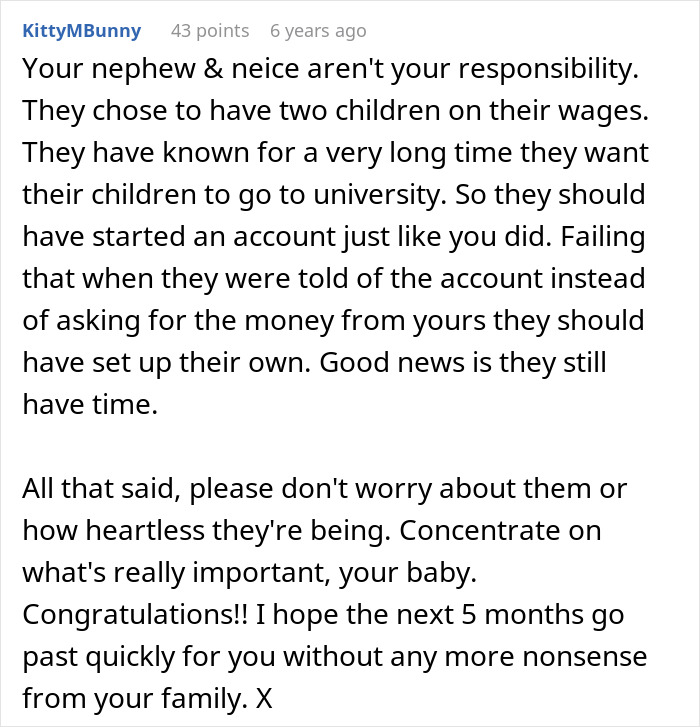 Woman Saves For Her Future Child For Years, Brother Thinks One Cruel Comment Will Get Him The Money