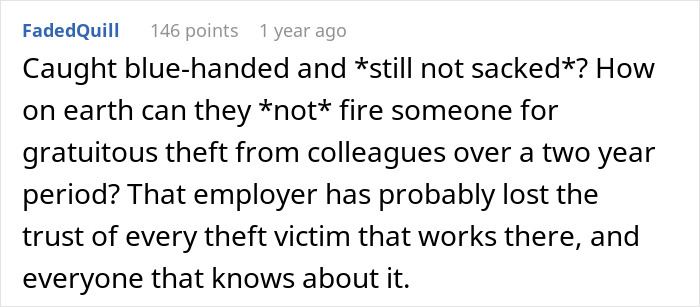 Worker Sets Trap For Office Food Thief, Then Realizes The Situation Is More Disturbing Than Expected Worker Sets Trap For Office Food Thief, Then Realizes The Situation Is More Disturbing Than Expected