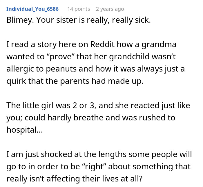 Sister Thinks Woman's Allergy Is A Lie, Her "Test" Gets Her Arrested Sister Thinks Woman's Allergy Is A Lie, Her "Test" Gets Her Arrested