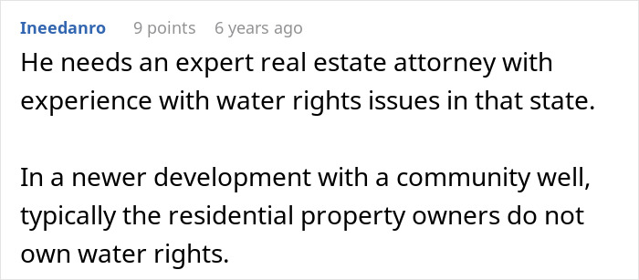 Need for expert real estate attorney with water rights experience in community well HOA Need for expert real estate attorney with water rights experience in community well HOA