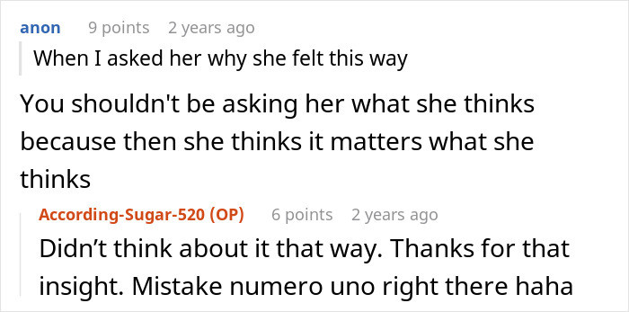 A screenshot of a Reddit comment suggesting not to engage with the Ableist Karen to prevent her from feeling validated.