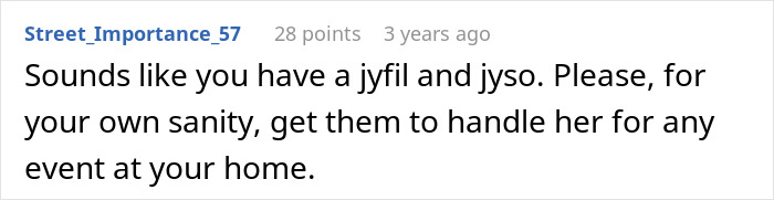 Screenshot of a comment advising the user to manage her mother-in-law's refusal to leave during contractions.