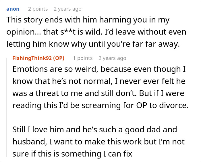 A screenshot of a comment section, with a user expressing worry for a woman who found her husband's memory box and his stalkerish tendencies. A screenshot of a comment section, with a user expressing worry for a woman who found her husband's memory box and his stalkerish tendencies.