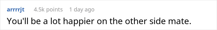 A screenshot of a supportive comment advising to be happier on the other side of an open marriage or divorce. A screenshot of a supportive comment advising to be happier on the other side of an open marriage or divorce.