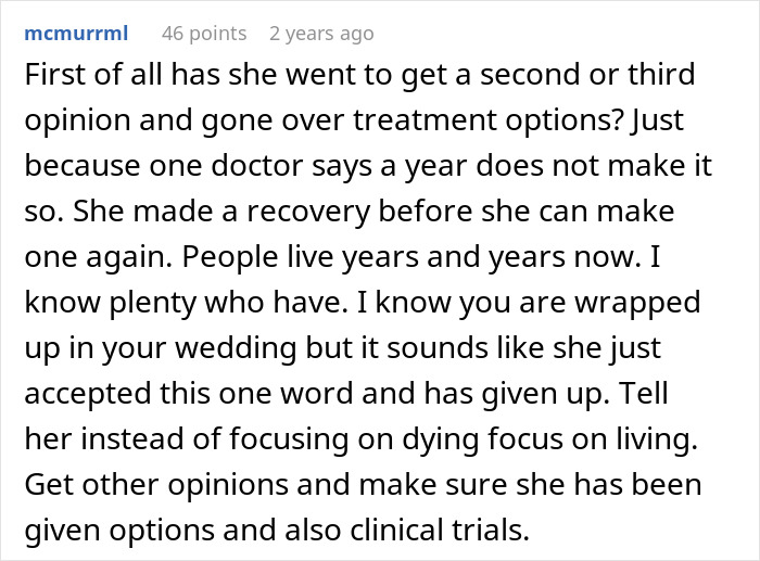 Couple Gets Annoyed That SIL With Cancer Is Taking Away From Their Wedding, It's Way Worse Than That Couple Gets Annoyed That SIL With Cancer Is Taking Away From Their Wedding, It's Way Worse Than That