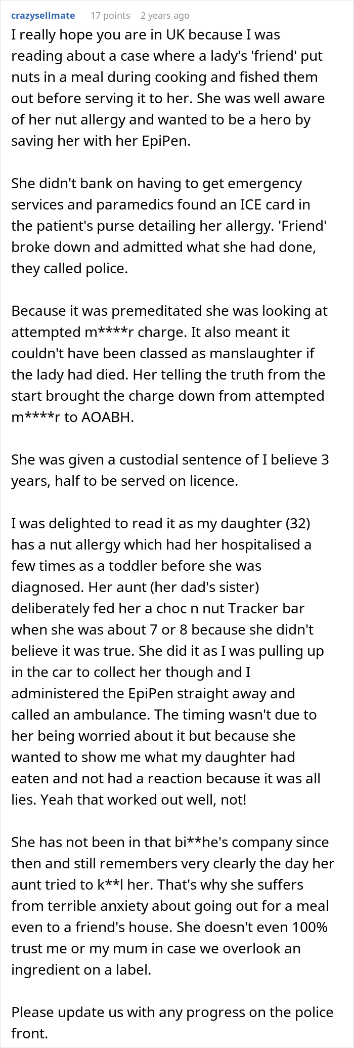 Sister Thinks Woman's Allergy Is A Lie, Her "Test" Gets Her Arrested Sister Thinks Woman's Allergy Is A Lie, Her "Test" Gets Her Arrested