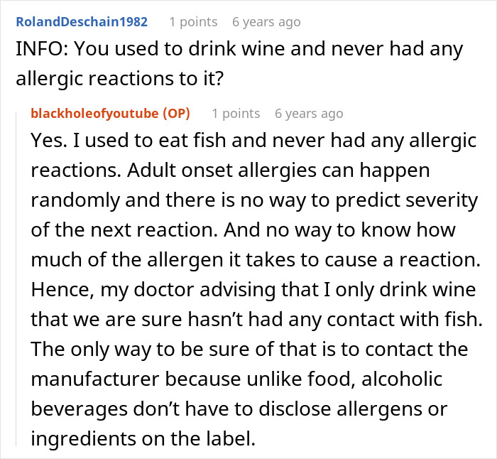 Discussion about adult onset allergies and hidden allergens in wine