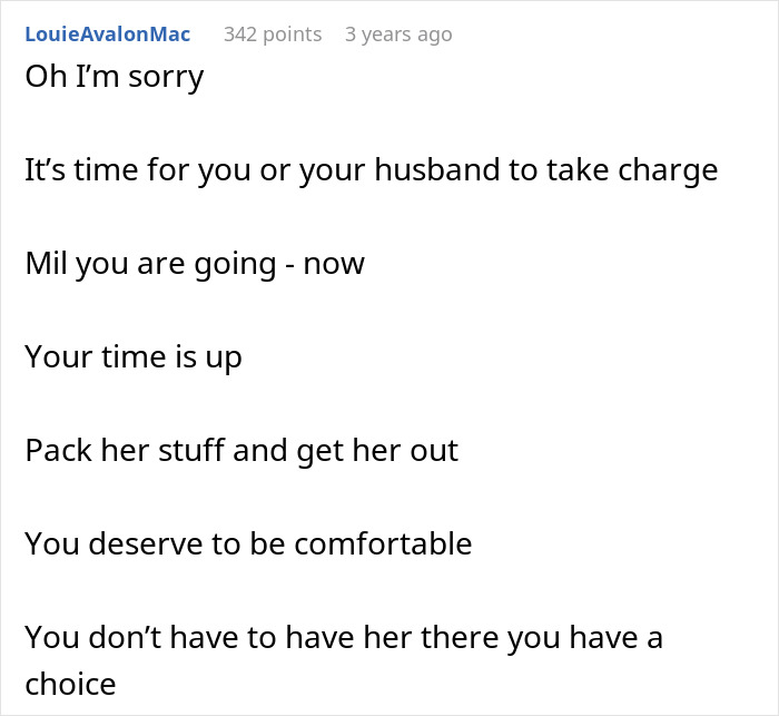 Pregnant woman having contractions, MIL refuses to leave, advising husband to take charge.