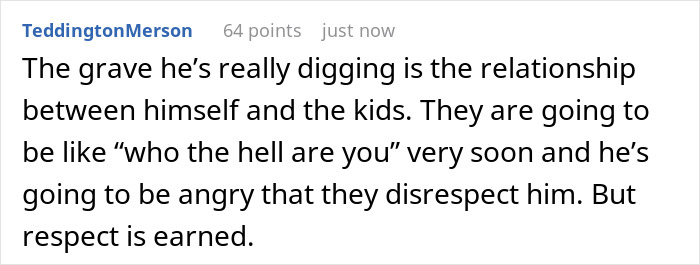 Comment about relationship struggles with kids and respect in a burnt-out wife's story