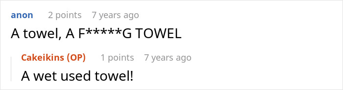 A comment section discussing a kid stealing a woman's hair towel and the mommy dearest coming to his rescue. A comment section discussing a kid stealing a woman's hair towel and the mommy dearest coming to his rescue.