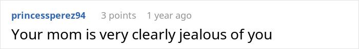 Comment about mom's jealousy toward bride Comment about mom's jealousy toward bride