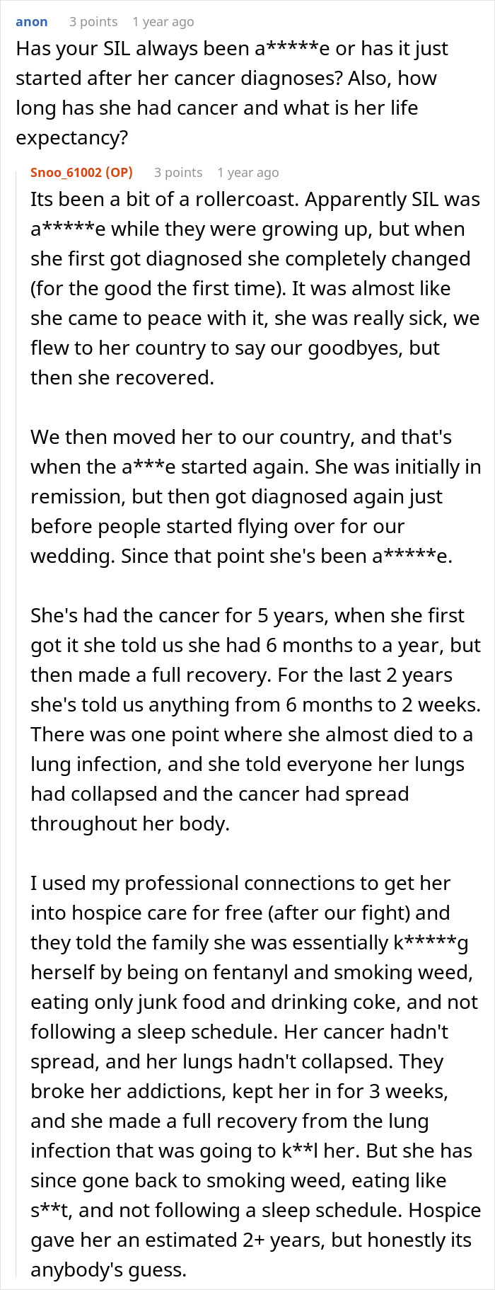Couple Gets Annoyed That SIL With Cancer Is Taking Away From Their Wedding, It's Way Worse Than That Couple Gets Annoyed That SIL With Cancer Is Taking Away From Their Wedding, It's Way Worse Than That