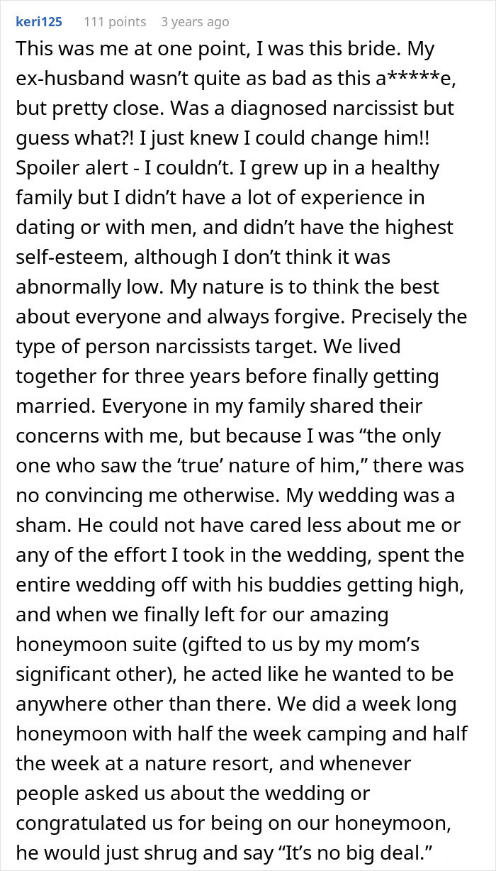 A story about a groom who made his wedding all about him and the boys, making the bride hold back tears.