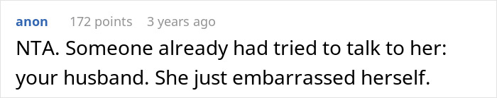 Comment noting coworker embarrassed herself chasing married man at work Comment noting coworker embarrassed herself chasing married man at work