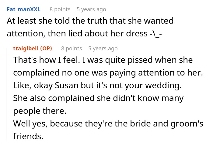 User expresses frustration about woman seeking attention at stepbrother's wedding User expresses frustration about woman seeking attention at stepbrother's wedding
