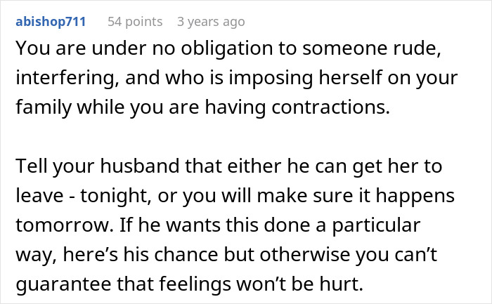 A user comments on removing the interfering MIL when the pregnant woman is having contractions.