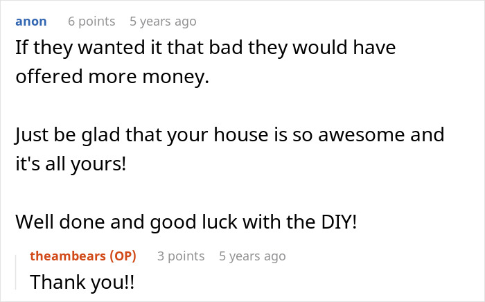 A screenshot of a Reddit comment advising on dealing with a Karen who believes her son deserves a house more. A screenshot of a Reddit comment advising on dealing with a Karen who believes her son deserves a house more.