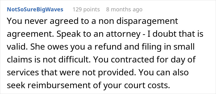 Advice on legal steps for refund from wedding coordinator no-show