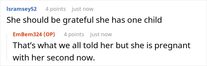 Reddit comment about gratitude and pregnancy with second child Reddit comment about gratitude and pregnancy with second child