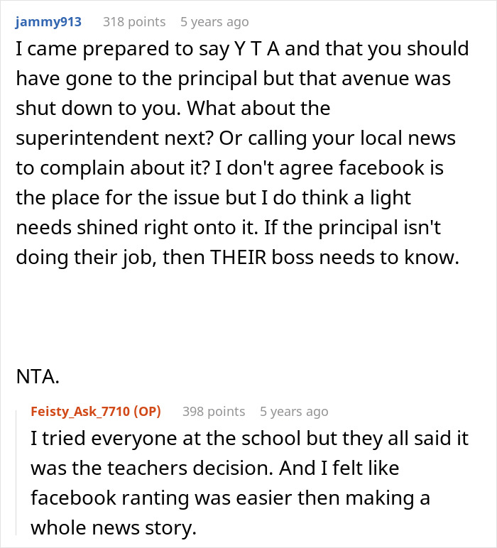 A screenshot showing comments about an 11YO undergoing chemotherapy and the risk of repeating grade, with her mom blasting school. A screenshot showing comments about an 11YO undergoing chemotherapy and the risk of repeating grade, with her mom blasting school.