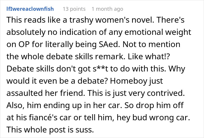Comment calling story contrived and inconsistent about cheating incident Comment calling story contrived and inconsistent about cheating incident