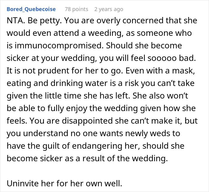 Couple Gets Annoyed That SIL With Cancer Is Taking Away From Their Wedding, It's Way Worse Than That Couple Gets Annoyed That SIL With Cancer Is Taking Away From Their Wedding, It's Way Worse Than That