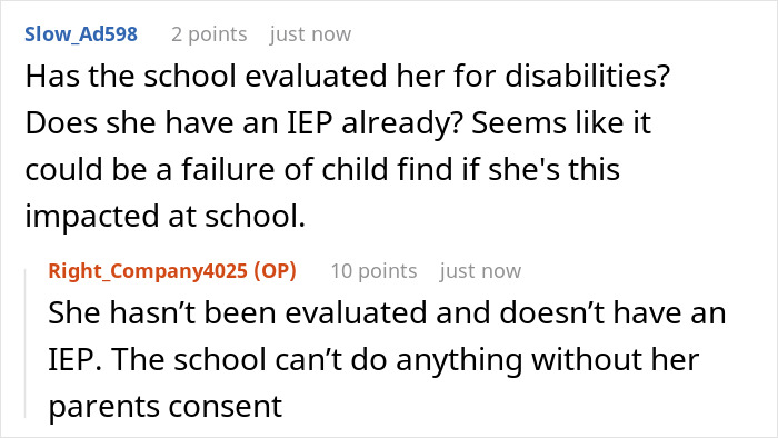 Comment questioning school evaluation and IEP status for child's disabilities Comment questioning school evaluation and IEP status for child's disabilities