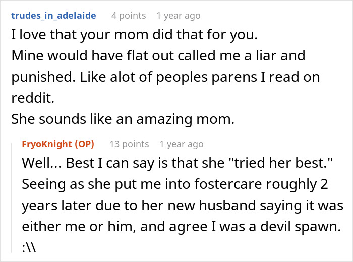 A Mom's boyfriend regrets testing a kid's food issue, illustrating parental dynamics.