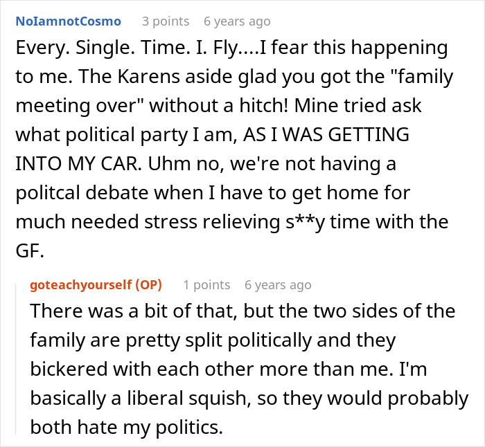 Personal experience with political debates involving Karen on flights Personal experience with political debates involving Karen on flights