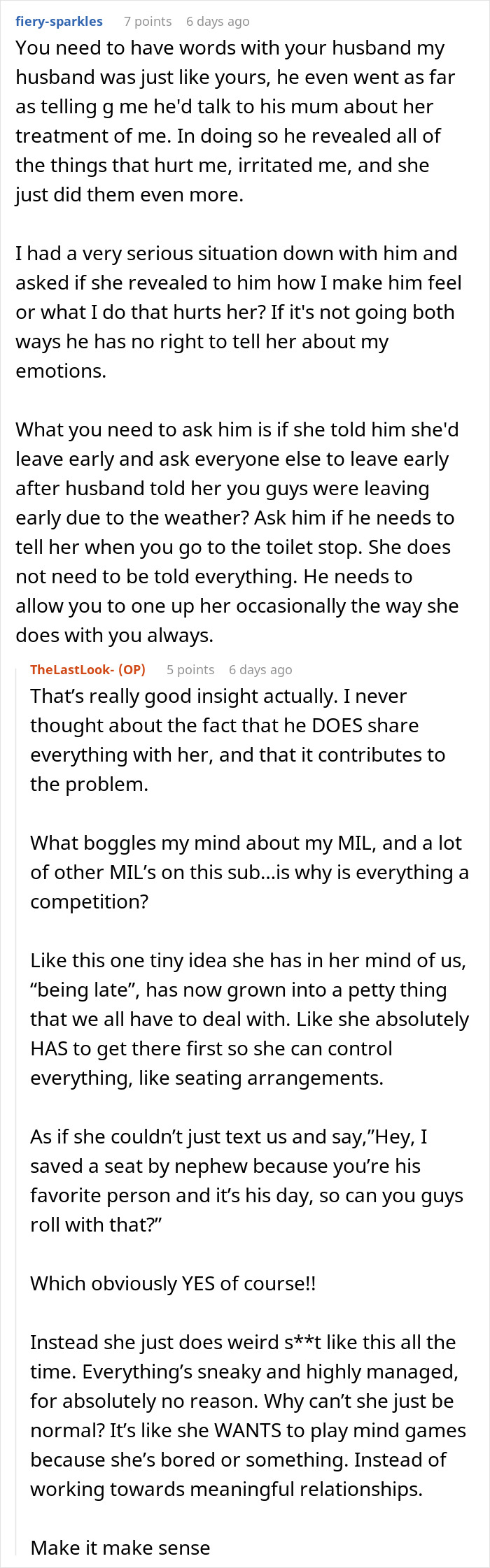Discussion on husband and mother-in-law dynamics in woman’s revenge against snide comments Discussion on husband and mother-in-law dynamics in woman’s revenge against snide comments