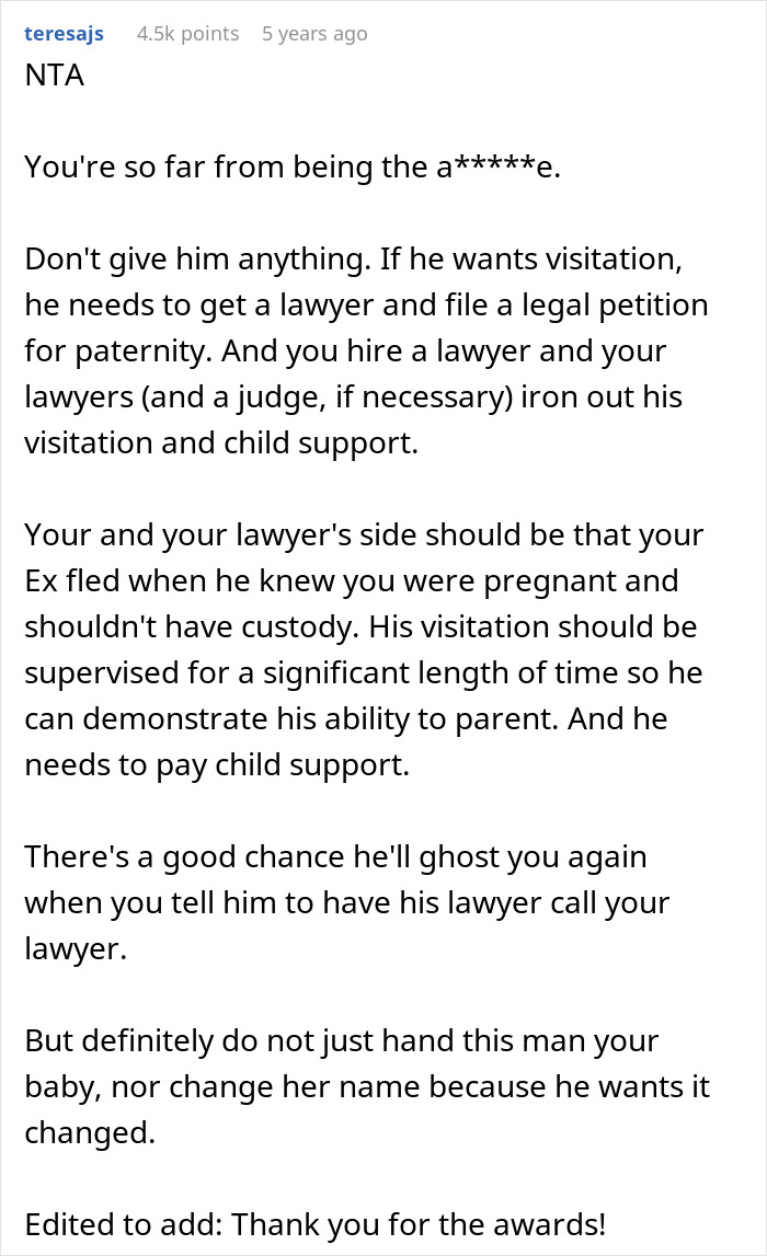 Reddit comment advising legal action for visitation and child support Reddit comment advising legal action for visitation and child support