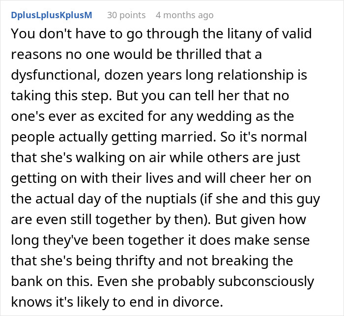 Comment on wedding excitement and financial caution in long relationship Comment on wedding excitement and financial caution in long relationship