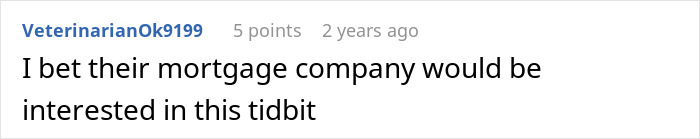 Comment suggests mortgage company would be interested in wedding planning issue