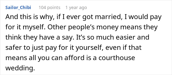 Comment about paying for your own wedding to avoid conflicts, bride's big wedding mistake Comment about paying for your own wedding to avoid conflicts, bride's big wedding mistake