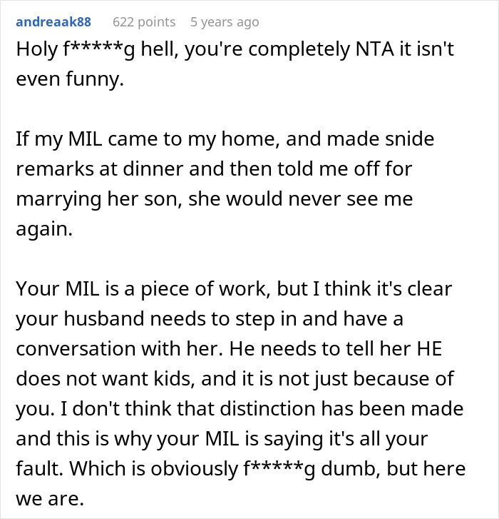 Comment supporting strict response to MIL harassment